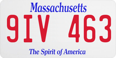MA license plate 9IV463