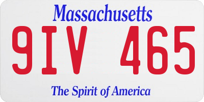 MA license plate 9IV465