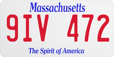 MA license plate 9IV472
