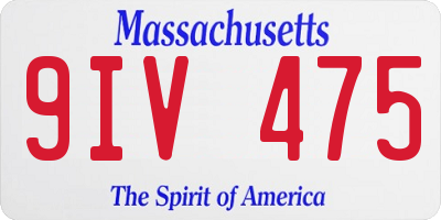 MA license plate 9IV475