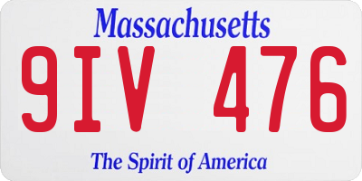 MA license plate 9IV476