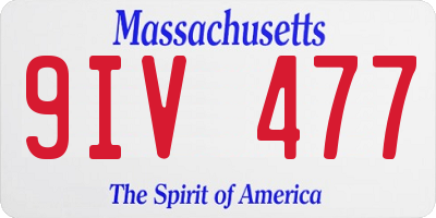 MA license plate 9IV477