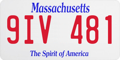 MA license plate 9IV481