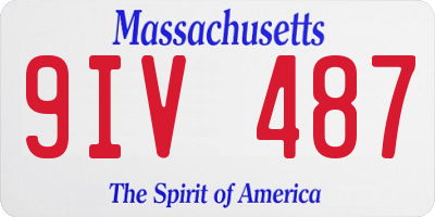 MA license plate 9IV487