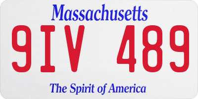 MA license plate 9IV489