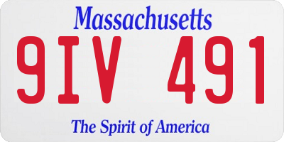 MA license plate 9IV491