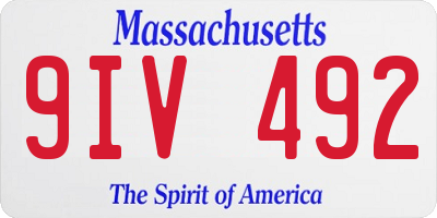 MA license plate 9IV492
