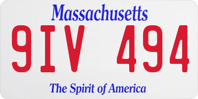 MA license plate 9IV494