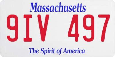 MA license plate 9IV497