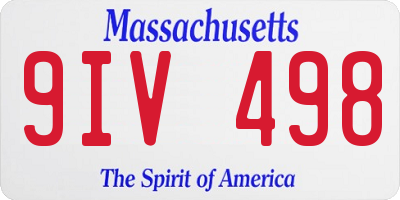 MA license plate 9IV498