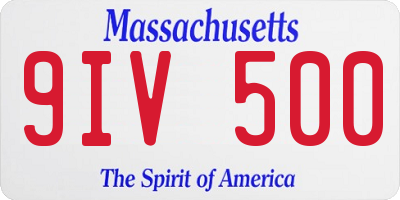 MA license plate 9IV500