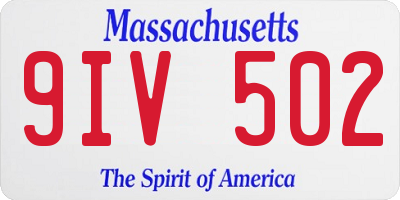 MA license plate 9IV502