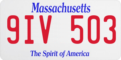 MA license plate 9IV503