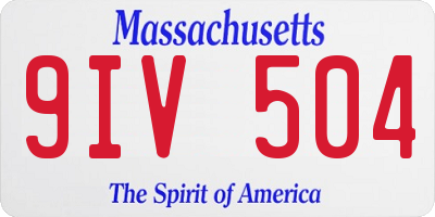MA license plate 9IV504