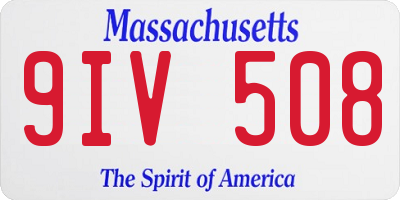 MA license plate 9IV508