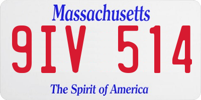 MA license plate 9IV514