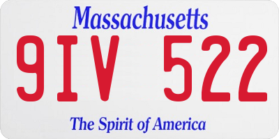 MA license plate 9IV522