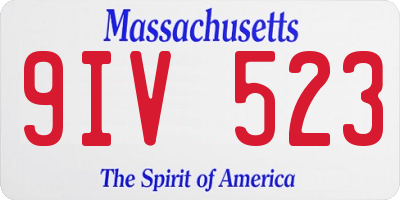 MA license plate 9IV523