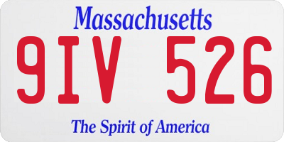MA license plate 9IV526