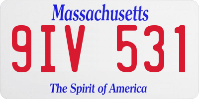 MA license plate 9IV531