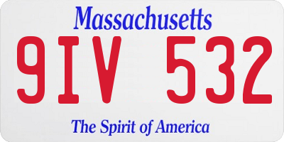 MA license plate 9IV532