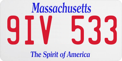 MA license plate 9IV533