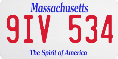 MA license plate 9IV534