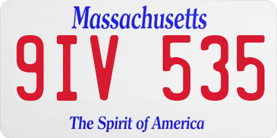 MA license plate 9IV535