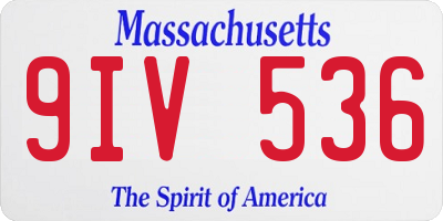 MA license plate 9IV536