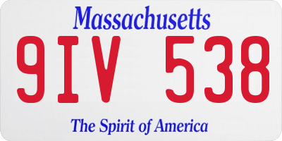 MA license plate 9IV538