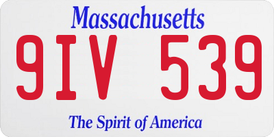 MA license plate 9IV539