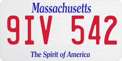 MA license plate 9IV542