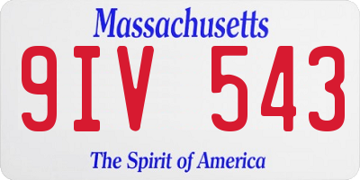 MA license plate 9IV543