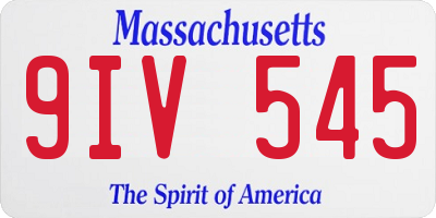 MA license plate 9IV545