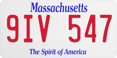 MA license plate 9IV547