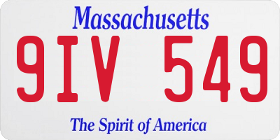 MA license plate 9IV549