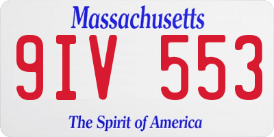 MA license plate 9IV553