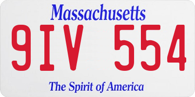 MA license plate 9IV554