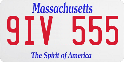MA license plate 9IV555