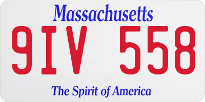 MA license plate 9IV558