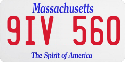 MA license plate 9IV560