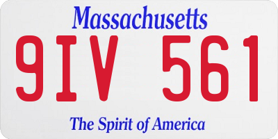 MA license plate 9IV561