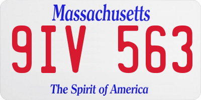 MA license plate 9IV563