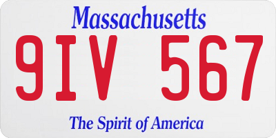 MA license plate 9IV567