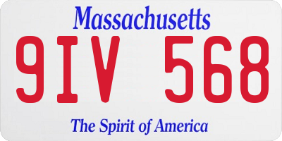 MA license plate 9IV568