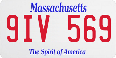 MA license plate 9IV569