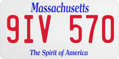 MA license plate 9IV570