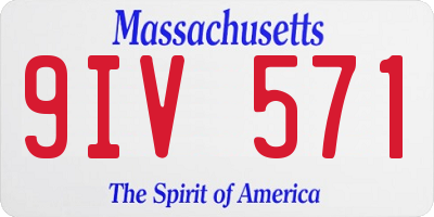 MA license plate 9IV571
