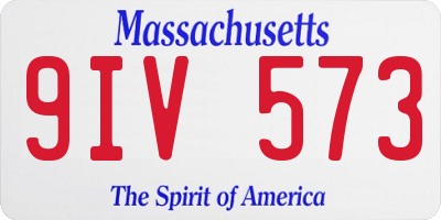 MA license plate 9IV573