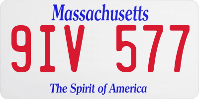 MA license plate 9IV577